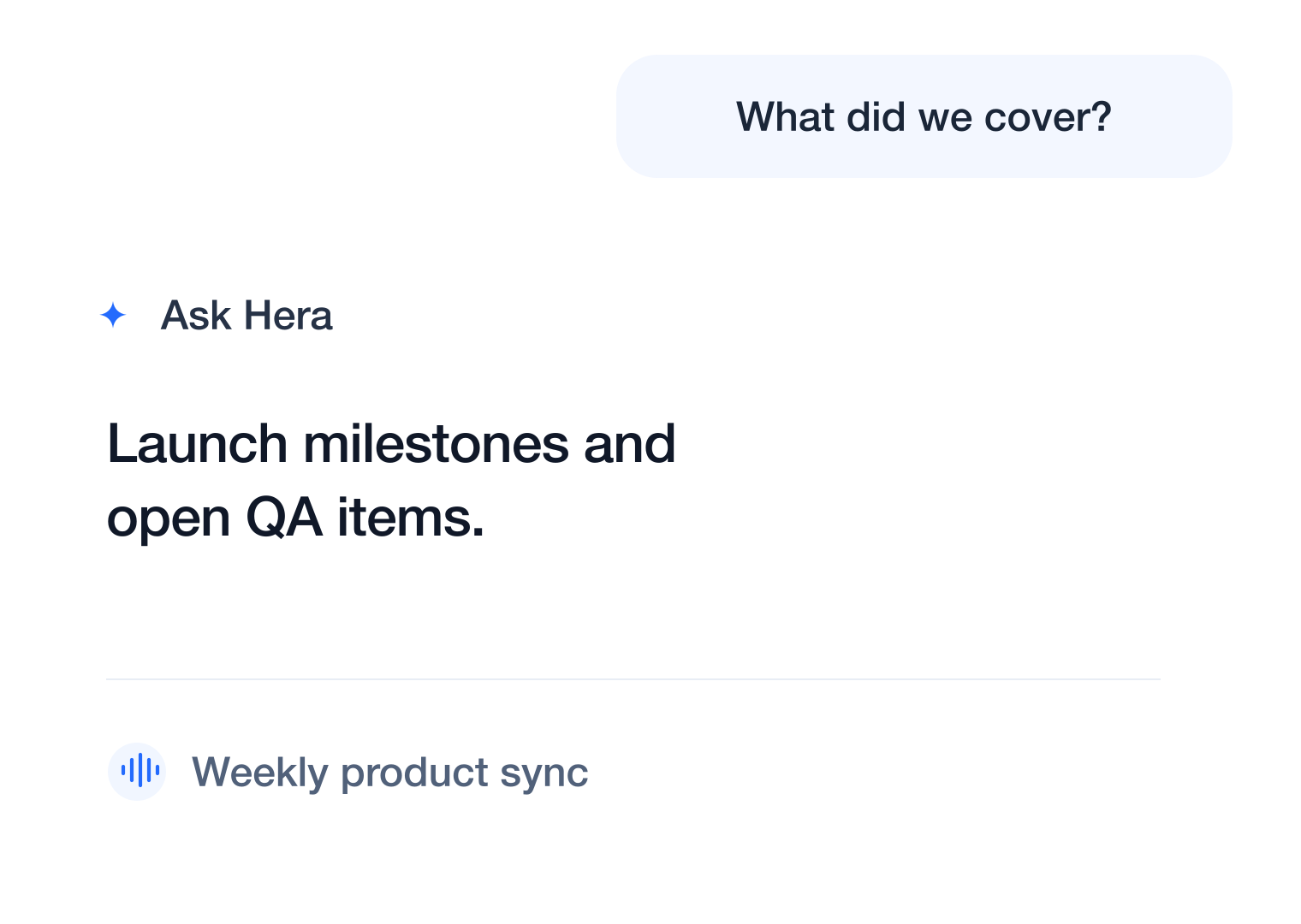 Ask Hera answer with source context
