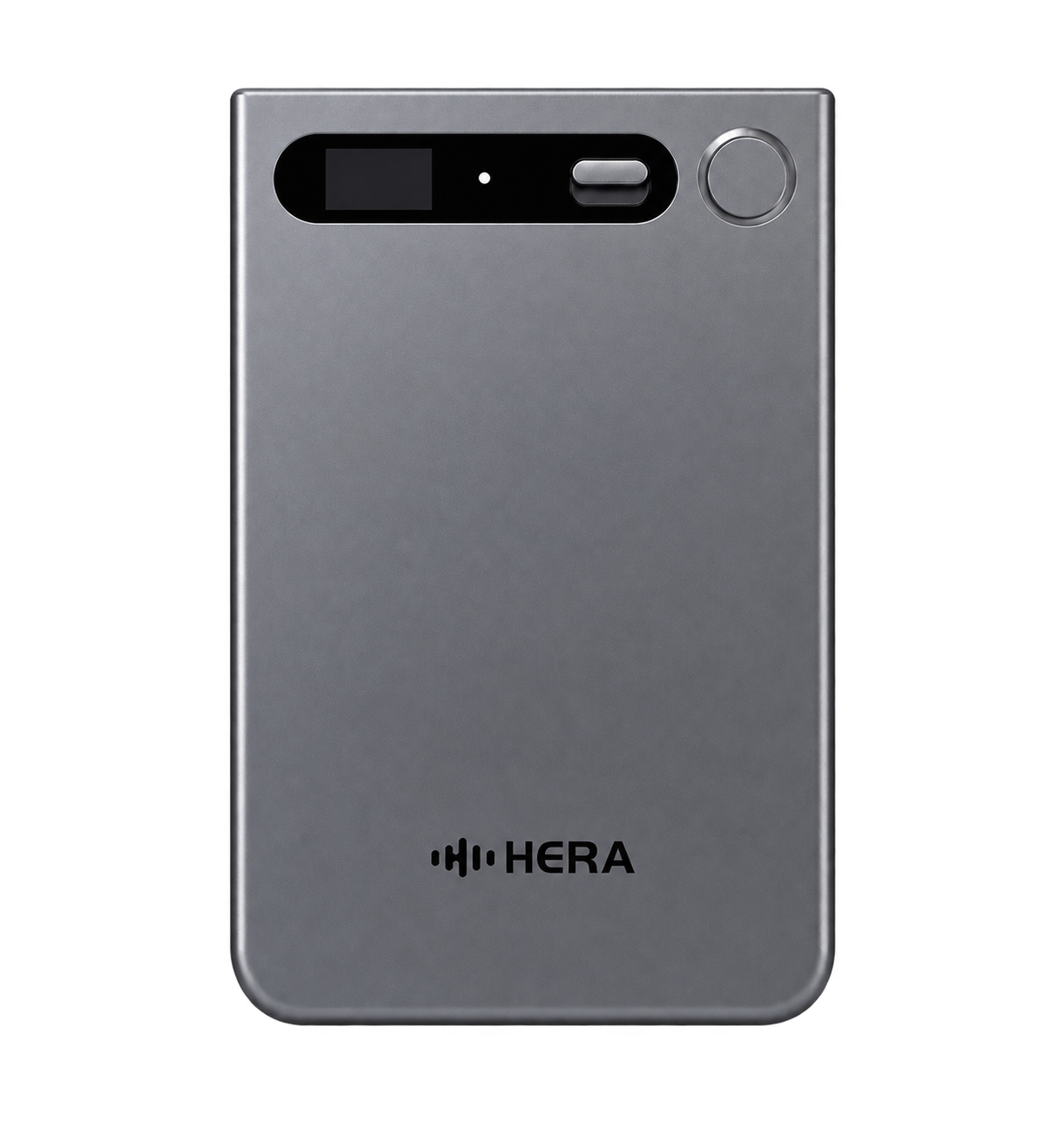 Hera gray recorder with status display, slider and circular button